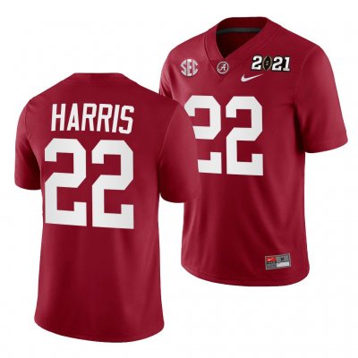 Men's Alabama Crimson Tide #22 Najee Harris 2021 Rose Bowl Champions Crimson NCAA Playoff Home College Football Jersey 2403SJHF3